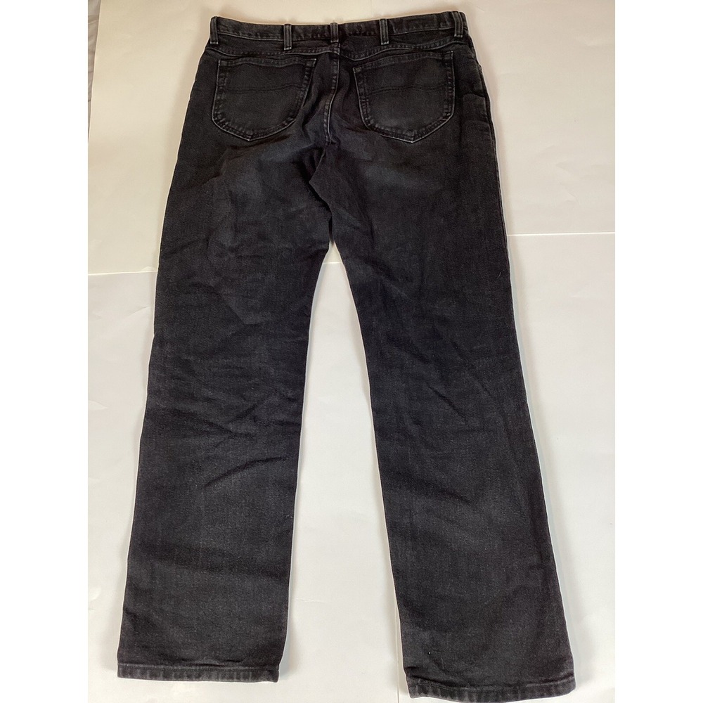 Lee Jeans Mens 38x32 Black USA Denim Regular Fit Straight Leg Comfort Stretch - Picture 6 of 8